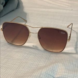Quay Gold Oversized Sunglasses